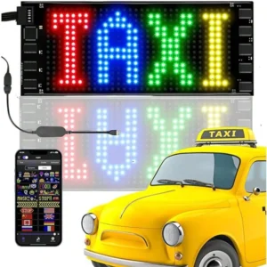 LED Sign, LED Matrix Pixel Panel, 7"X3" Flexible LED Car Sign Matrix Panel USB 5V Bluetooth App Control